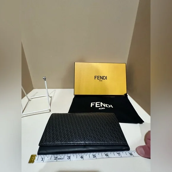 Fendi Vitello Grace Micro Zucca Pattern Men’s Long Wallet W/box & dustbag